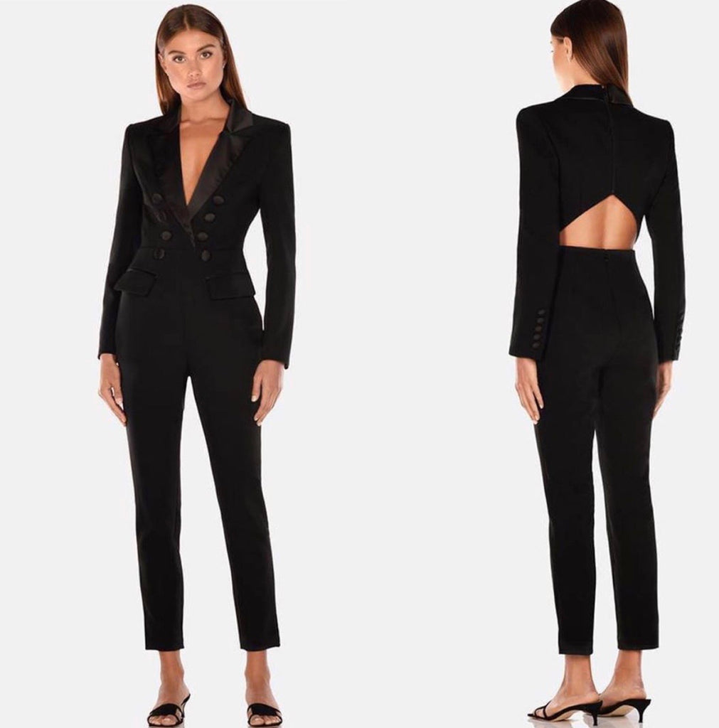 Blazer Open Back Jumpsuit