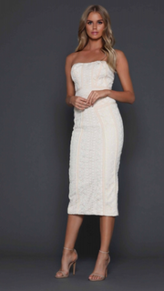 Strapless Padded Midi Dress