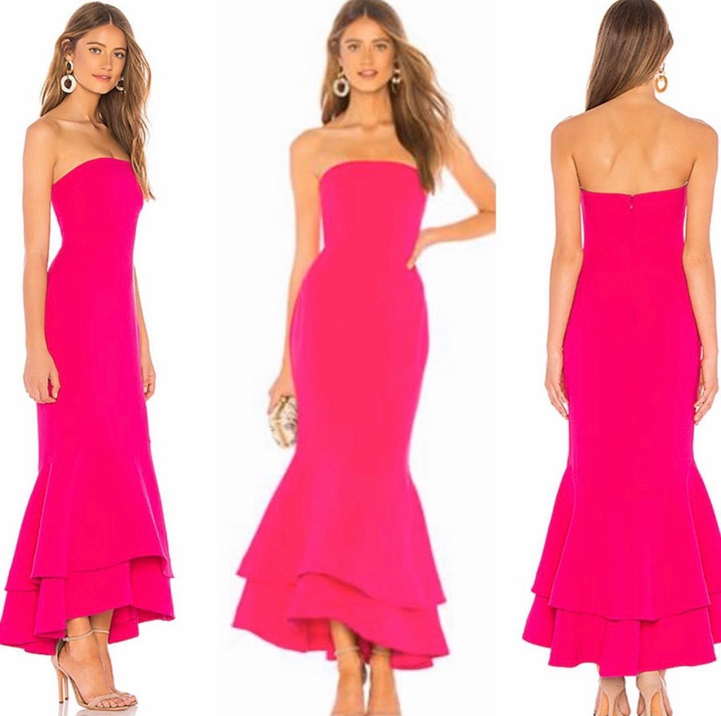 Strapless High Low Long Dress